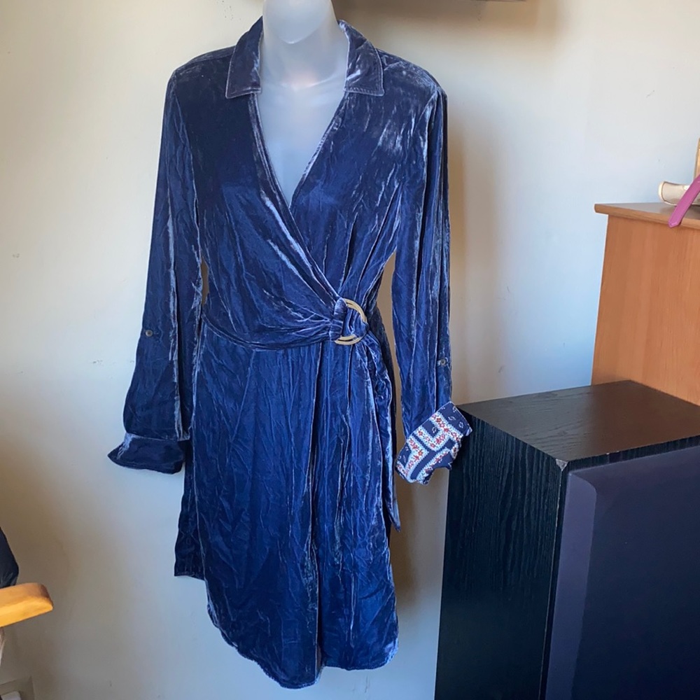 Anthropologie Velvet Shirtdress By Maeve - Picture 2 of 7